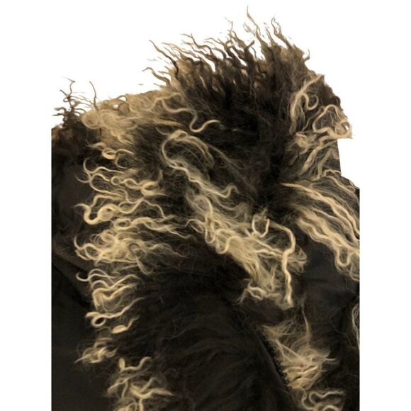 Danny Roberts Womеns Down Puffer Coat Black Faux Fur Trim Size L New - Picture 4 of 8